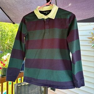 Tommy Bahama Green & Blue striped rugby shirt, Kids XL (14)